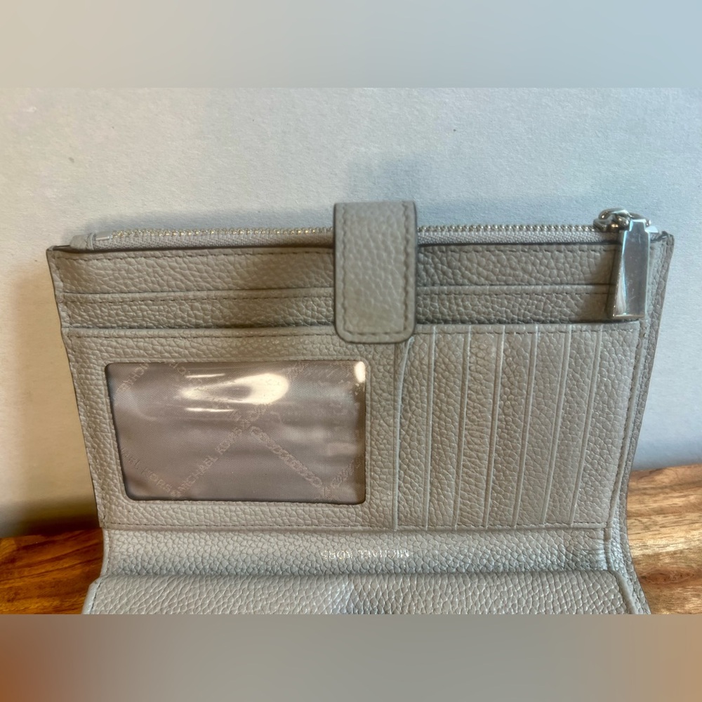 Michael Kors Adele Double-Zip Silver-Tone Wristlet - Picture 9 of 14